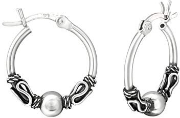 Bungsa Bali-Creolen für Damen aus .925 Sterling Silber 15mm