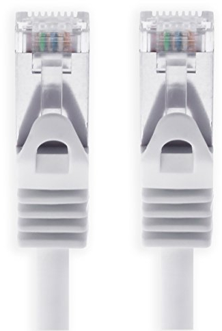 1aTTack.de 0,5m - Weiss - 1 Stück Cat7 Netzwerkkabel SFTP Patchkabel Lankabel Rohkabel 10GB/s - 500 Mhz konfektioniert mit 2 RJ45 Stecker Cat 6a