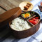 YJZQ Japanese Style Bento Boxes Natural Wooden Lunch Box Picnic Camping Sushi Snack Food Fruits Storage Container for Kids and Adults