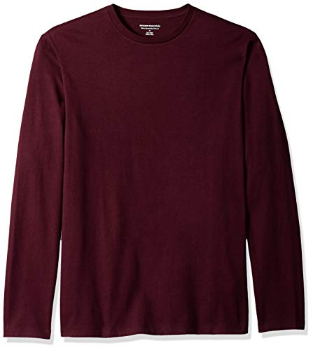 Amazon Essentials Men's Slim-Fit Long-Sleeve T-Shirt, Burgundy, L
