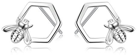 925 Silber Ohrringe Stecker Damen,Prämie Silber Schmuck Geschenke Biene Ohrringe für Damen Mädchen Mutter Tochter