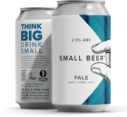 SMALL BEER PALE 2.5% (24x330ml) Cans from The Original Mid-Strength Brewers | Great Taste Winner | Skilfully Crafted | Naturally Lower Alcohol | Session Beer | Independent | Sustainable B Corp Brewery