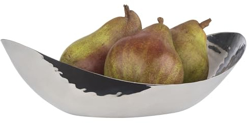 APS 40190 Hochglanzpolierter Edelstahl-Schüssel für Brot oder Obst, 0,45 l | 24 x 16,5 x 7 cm