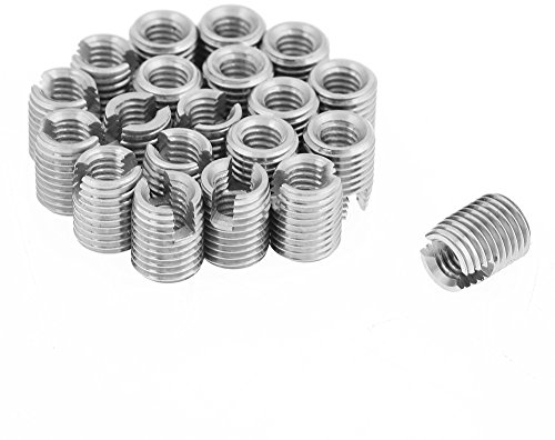 Inserts filetés, 20 pièces M4 x 8 mm métal Auto taraudeur vis Fendue Filetage Insert Insert kit de réparation hélicoïdal,Visser