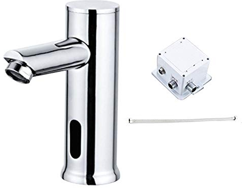 Lavabo robinet cuisine électrique salle de bain avec capteur automatique alimenté par piles en laiton lavabo, robinet d'eau froide, plateau monté à la maison moderne