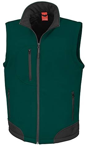 Result Soft Shell Bodywarmer, Bottle Green/Black, 2XL. R123X