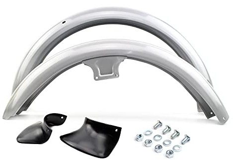 Set Kotflügel Silber grundiert vorn & hinten + Spritzschutz für Simson S50 S51 S70