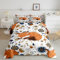 Castle Fairy Herbst-Bettwäsche-Set, Bettdecke, voll, Cartoon-Fuchs, schlafende Wildtiere, Bettwäsche-Set für Jungen und Mädchen, schöne rustikale Tiere, weiche Bettwäsche, Dekoration