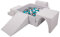 KiddyMoon Aire De Jeux en Mousse avec Carré Piscine À Balles (300 Balles) pour Enfants, Gris Clair: Gris/Blanc/Turquoise