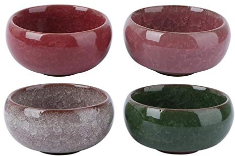 Nuojie Pots de Fleurs intérieurs et extérieurs 4pcs macreteros jardinière Fleur Pot Fleur Pot Groot Succulent Fleur Pot végétale Plante Fleur Pot de Fleur Glace céramique Artisanat Jardin (Color : B)