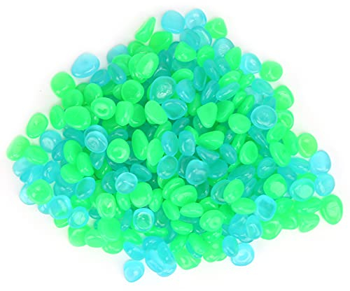 Pssopp 300 Stück Leuchtende Kieselsteine Bunte Leuchtende Kieselsteine Aquarium Dekoration Kies für Garten, Aquarium, Aquarium, Gehwege, Blumentopf