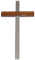 kruzifix24 Devotionalien Wandkreuz modern Kreuz Edelstahl Balken Silber matt Querbalken Glas kantig 18 x 10 cm Schmuckkreuz für die Wand Kreuz