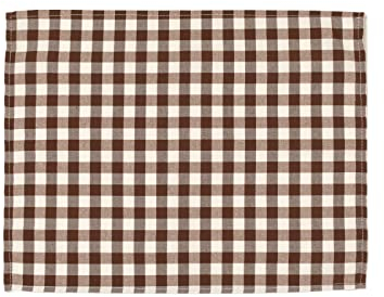 PARAMAISON Tovaglietta Americana Quadri Rustica, Stile Quadretti Country, Bianco e Marrone, Sottopiatti Colazione, Tavola da Pranzo, Cucina, Giardino, Pic nic, 40x50 cm