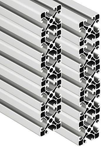 SCHMIDT systemprofile 10 Stück 2000mm Aluminium Profil 40x40mm Nut 8 Strebenprofil eloxiert 4040 Aluprofil Konstruktionsprofil 2m