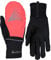 TrailHeads Damen Touchscreen-Handschuhe mit reflektierender wasserdichter Fäustlingschale, wandelbare Laufhandschuhe, Schwarz/helle Koralle, reflektierend (klein/mittel)
