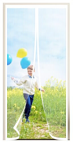 AQKaki Zanzariera Magnetica, 195x245cm Fibra di Poliestere Tenda Zanzariera Porte con Magneti Forti Automatica Chiusura Zanzariere Magnetiche per Finestre Traspirante per Balcone Soggiorno Cucina