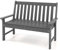 Giantex Gartenbank für 2 Personen, Parkbank aus Kunststoff mit hoher Rückenlehne, Außenbank, wetterfest, für Garten, Terrasse, 132 x 65 x 91 cm (grau)