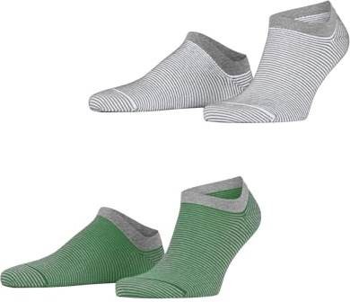 ESPRIT Herren Sneakersocken Fine Stripe Multipack M Sn Baumwolle kurz gemustert 2 Paar, Mehrfarbig Grey Green 0150, 39-42