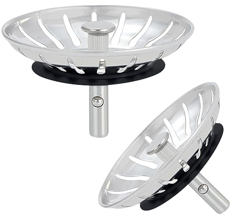 Coolty 2 Piezas Tapones para Fregadero de Acero Inoxidable Colador Fregadero Cocina para Fregadero de Cocina Protector de Desagüe(78mm)
