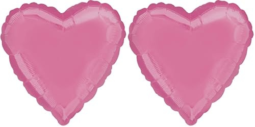 Amscan Anagram 2302001 - Bubble Gum Pink Foil Heart Balloon - 18 Inch (Pack of 2)