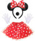 Faschingskostüme Damen, Maus Mouse Kostüm, Rot Tutu mit weiß Gepunktet, Haarreifen mit Maus Ohren, Handschuhe, Nase, Karnevalskostüme für minnie mouse für Fasching Karneval Motto Cosplay Party