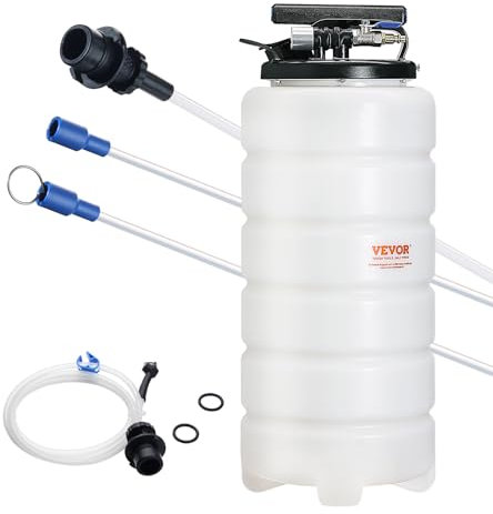 VEVOR Estrattore di Fluidi Pompa a Vuoto di Aspirazione per Cambio Olio di Motore Pneumatico/Manuale Capienza max. 15L, Estrattore per Cambio Olio Pompa a Vuoto Kit Evacuazione a Vuoto dei Fluidi Auto