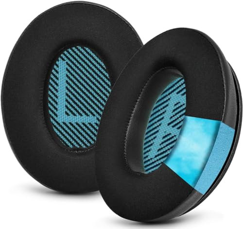 Cuscinetti di ricambio in gel rinfrescante per cuffie Bose QC25, cuscinetti auricolari di ricambio per cuffie Bose QuietComfort QC2 QC15 Ae2 Ae2i Ae2w, tessuto sportivo traspirante, extra spesso e