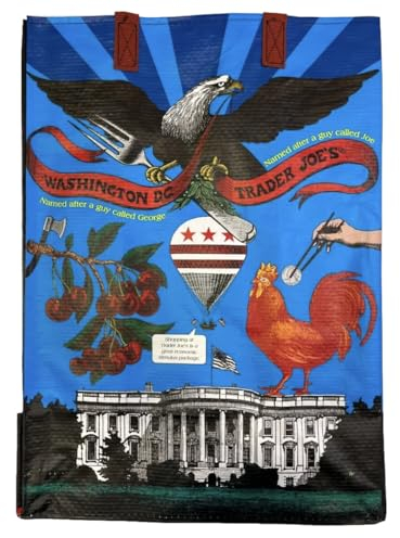 Generic Washington D.C. Theme Trader Joe's wiederverwendbare Einkaufstasche, Blau, Blau, Large