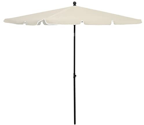 Youuihom Ampelschirm Outdoor Sonnenschirm Angeln Regenschirm Sonnenschirm mit Mast 210x140 cm Sandfarben Geeignet für Cafés, Restaurants, Schwimmbäder