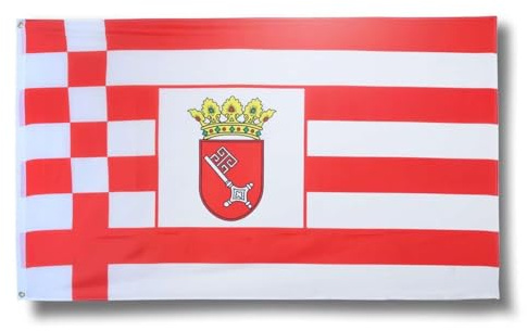 Sonia Originelli Bremen Länderflagge 90 x 150 cm - Fanartikel in der Bremer Nationalflagge für WM, EM und Public Viewing
