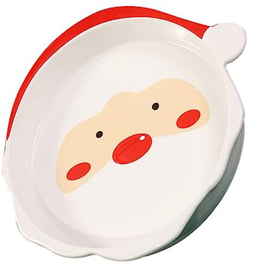 Mikinona Keramik Weihnachtsmann Teller Weihnachtsplatte Servierteller Multifunktional Für Snacks Obst Dessert Festlich Tischdeko Weihnachten Party