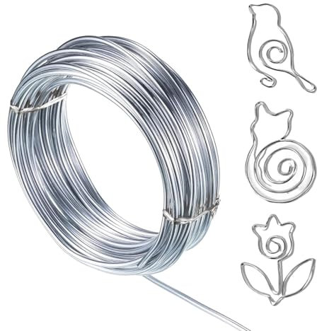 Alambre de aluminio para manualidades, 3 mm x 20 m, alambre de aluminio, alambre de plata, alambre suave, alambre para joyas, piezas decorativas, esculturas de bricolaje, fabricación de coronas,
