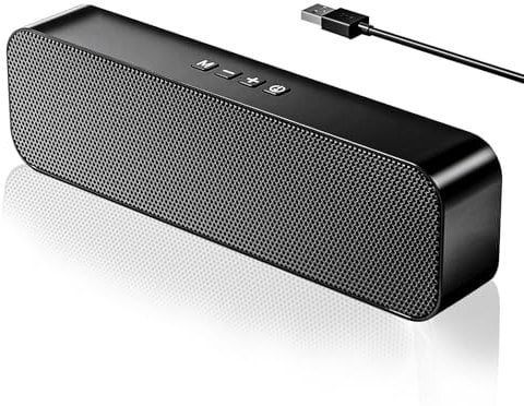 KASOHQEE USB Computer Speakers,Wired PC Speaker for Desktop, Mini Laptop Speaker with Stereo Sound,Bluetooth,Loud Volume,Plug and Play,Suitable for Online Meetings,Online Classes,Personal Music
