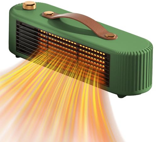 ZoneYan Heizlüfter Energiesparend, 1200W Keramik Heizlüfter Leise, Mini Heizungslüfter, Tragbare Heizlüfter klein, Überhitzungs- & Kippschutz, für Büro, Heim, Schlafsaal