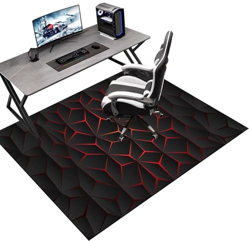Tapis protège Sol, Gaming Tapis de Chaise pour Les Chaises de Jeu ou de Bureau, 140 x 160 cm Tapis antidérapant sous Chaise de Bureau, Protège Les Sols, Planchers, Parquets, pour Gaming et Le Travail