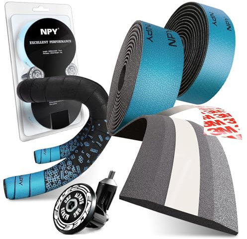 2 pcs Ruban pour Guidon, Vélo de Route Ruban, Guidon pour vélo résistante à la déchirure, pour Bouchons D'extrémité et Bandes Adhésives incluses -Résistant à l'usure Antidérapante et Facile à Poser