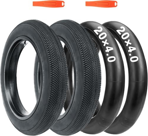 ZUKKA Pack de 2 neumáticos para bicicleta eléctrica de 20 pulgadas, resistentes, plegables, grasas, 20 x 4,0 pulgadas, abrigo de bicicleta y 2 unidades, tubo de 20 pulgadas, 20 x 4,0 para neumáticos