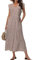 Tanmolo Maxikleid Damen Sommerkleid Lang Strandkleid Mit V-Ausschnitt Im Swing-Stil Mit Blumenmuster Mit Taschen (Kleiner Leopardprint S)