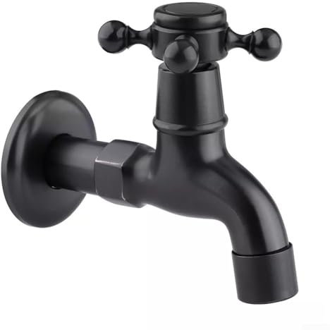 Robinet en laiton pour machine à laver avec poignée en croix pour applications d'eau froide