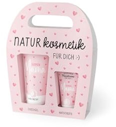 la Vida Coffret cadeau pour « Super Mama », gel douche + crème pour les mains, cosmétique naturel