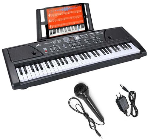Gziztx 61 Key Keyboard Piano with Music Stand, Microphone, Speakers, Portable Electric Keyboard Piano for Beginners and Children, 16 Tones, 10 Rhythms, 6 Demos, 8 Percussion