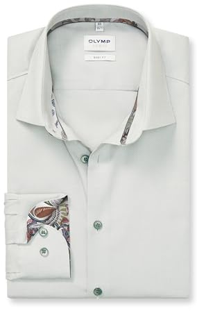 OLYMP Herren Businesshemd Schlank 204084 | Hemd, Manschette, Body Fit, 97%Baumwolle/3%Elastolefin