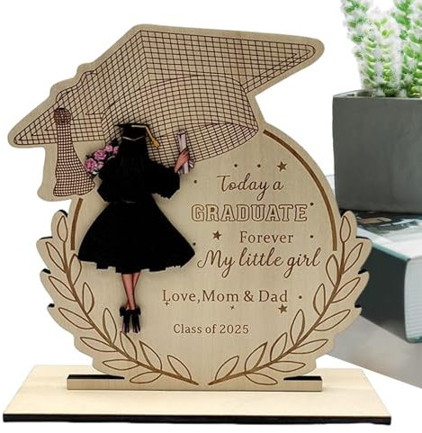 Panneau En Bois Pour Remise De Diplôme 2025 | Enseigne Motivante en Bois avec Citation,Centre de Table Inspirant pour Décoration d'Intérieur, Accessoires de Bureau pour Célébration Universitaire