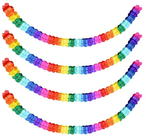 CloverBloom Tissue Garland, 4-Pack Paper Four-Leaf Party Decoration | A 4-pack of pre-strung four-leaf clover tissue garlands in 8 colours for birthday, wedding and celebration decor.