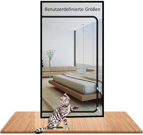 Katzenfeste Netzgittertür Haustiersichere Fliegengittertür | Prime Fliegengitter Tür, Hund Katze Gittertür, Insektenschutz für Balkontür Wohnzimmer Terrassentür