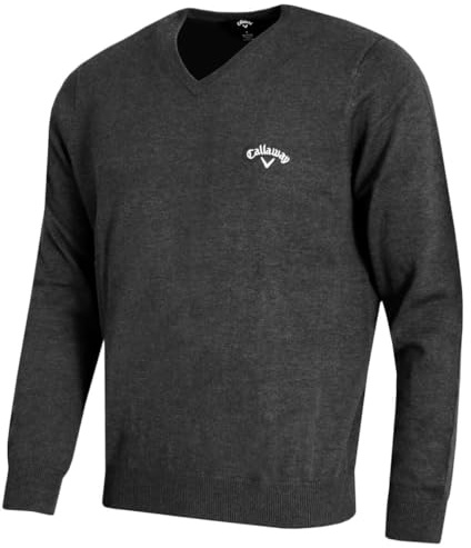 Callaway Golf Mens 2026 Ace Long Sleeve V-Neck 12 Gauge Embroidered Sweater