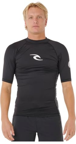 Rip Curl Men's Waves UPF 50 Performance Short Sleeve Rashguard Rash Guard Shirt