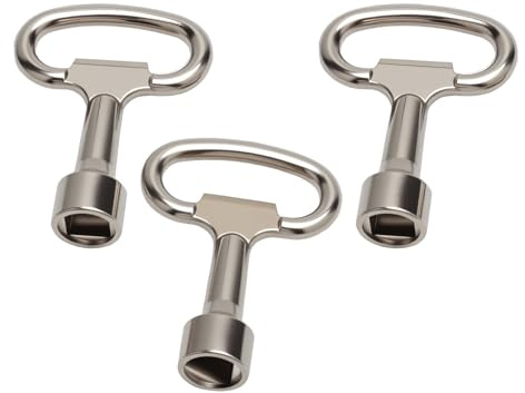 TMZELOA Set med 2 x 8 mm fyrkantiga nycklar och 1 x 9 mm triangulär nyckel, universalnyckel, krannyckel, kontrollskåpsnyckel, avluftningsnyckel för gas- och vattenmätare