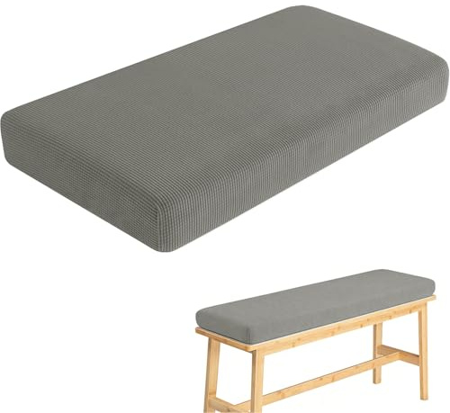 WLXFF Bankauflage Bankkissen, 5CM Dicke Cord Sitzauflage Sitzkissen Bank, Waschbare Sitzauflage Bank, Sitzauflage Bank mit Reißverschluss, waschbares Esszimmerbank,Silver Gray,180x40x5cm