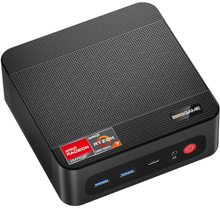 BOSGAME P4 Ultra Mini PC Ryzen 7 7730U, 16GB RAM 1TB NVMe SSD Mini Computers, Dual 2.5G LAN, Wi-Fi 6E, BT5.2, 4K Triple Display HDMI | DP | Type-C, Home Office Business